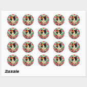 Calico Cat love Ronde Sticker (Vel)