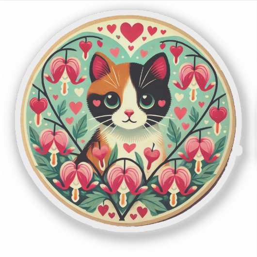 Calico Cat love Sticker (Voorkant)