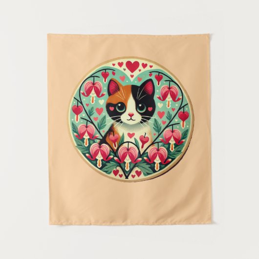 Calico Cat love Wandkleed (Voorkant)
