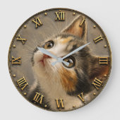 Calico Cat Lover Grote Klok (Voorkant)