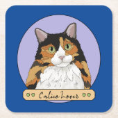 Calico Cat Lover Kartonnen Onderzetters (Voorkant)