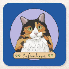 Calico Cat Lover Kartonnen Onderzetters
