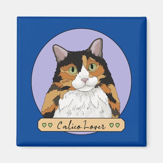 Calico Cat Lover Magneet (Voorkant)