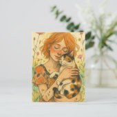 Calico Cat mama Briefkaart (Staand voorkant)