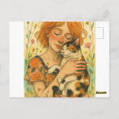 Calico Cat mama Briefkaart (Achterkant)