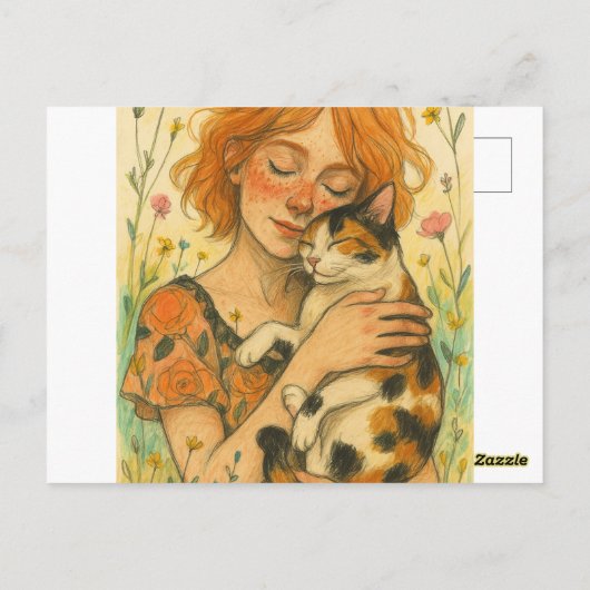 Calico Cat mama Briefkaart (Achterkant)