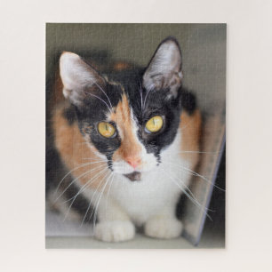 Calico Cat met gele ogen Legpuzzel
