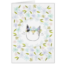 Calico Cat met wilde bloemen