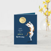 Calico Cat Moon Dancing Birthday-kaart Kaart (Gele Bloem)