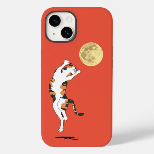 Calico Cat Moon Dancing Hoesje-Mate iPhone Case (Achterkant)
