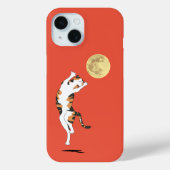 Calico Cat Moon Dancing Hoesje-Mate iPhone Case (Achterkant)