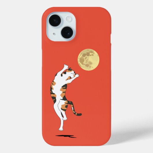 Calico Cat Moon Dancing Hoesje-Mate iPhone Case (Achterkant)