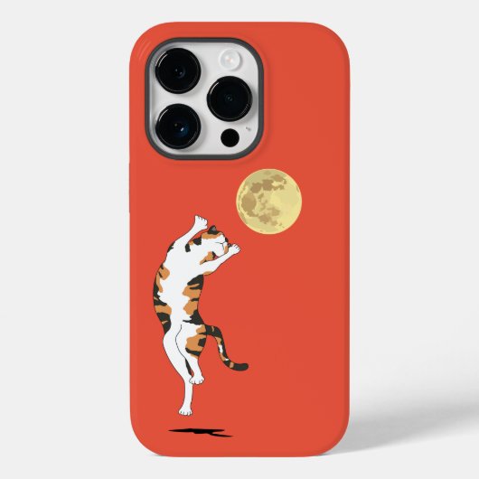 Calico Cat Moon Dancing Hoesje-Mate iPhone Case (Achterkant)