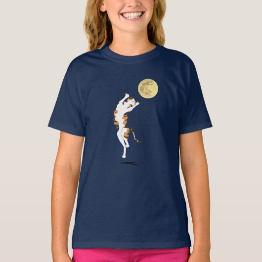 Calico Cat Moon Dancing T-Shirt (Voorkant)