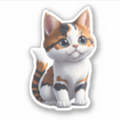 Calico Cat op maat gesneden vinyl Sticker (Voorkant)