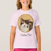 Calico Cat Painting - Cute Original Cat Art T-Shir T-shirt (Voorkant)