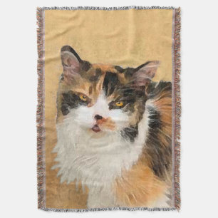 Calico Cat Painting - Kute Original Cat Art Deken