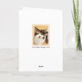 Calico Cat Painting - Kute Original Cat Art Kaart (Achterkant)