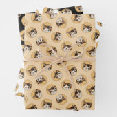 Calico Cat Portret Schilderen Schattigee Originele Inpakpapier Vel (In situ)