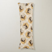 Calico Cat Portret Schilderen Schattigee Originele Lichaamskussen (Voorkant Verticaal)