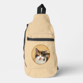 Calico Cat Portret Schilderen Schattigee Originele Sling Bag (Voorkant)