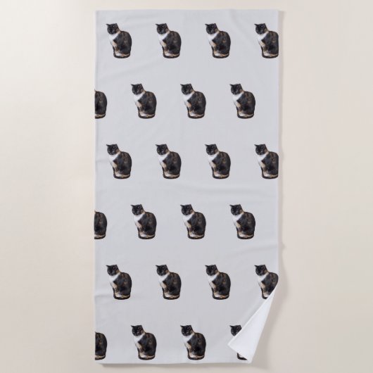 Calico Cat Posing Strandlaken (Voorkant)