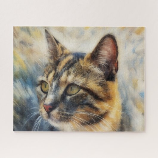 Calico Cat Pretty Cat Art Big Puzzle Legpuzzel (Horizontaal)