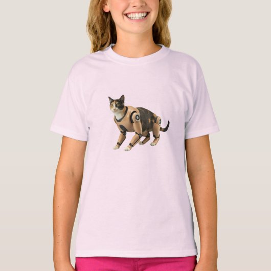 Calico Cat Robot T-shirt (Voorkant)
