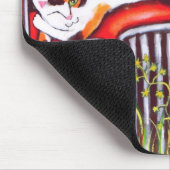 Calico Cat, Rozen en oude auto Art Mousepad Muismat (Hoek)