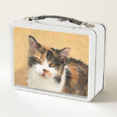 Calico Cat-schildering - Kute Original Cat Art (Achterkant)