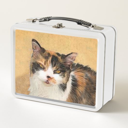 Calico Cat-schildering - Kute Original Cat Art (Voorkant)
