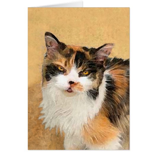 Calico Cat-schildering - Kute Original Cat Art (Voorkant)