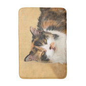 Calico Cat-schildering - Kute Original Cat Art Badmat (Voorkant Verticaal)