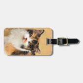 Calico Cat-schildering - Kute Original Cat Art Bagagelabel (Voorkant horizontaal)