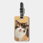 Calico Cat-schildering - Kute Original Cat Art Bagagelabel (Voorkant verticaal)