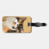 Calico Cat-schildering - Kute Original Cat Art Bagagelabel (Achterkant horizontaal)