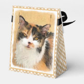 Calico Cat-schildering - Kute Original Cat Art Bedankdoosjes (Achterkant)