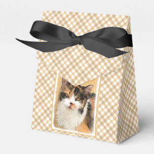Calico Cat-schildering - Kute Original Cat Art Bedankdoosjes