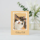 Calico Cat-schildering - Kute Original Cat Art Briefkaart (Staand voorkant)