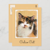 Calico Cat-schildering - Kute Original Cat Art Briefkaart (Voorkant / Achterkant)