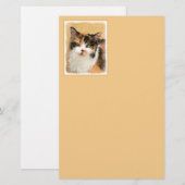 Calico Cat-schildering - Kute Original Cat Art Briefpapier (Voorkant / Achterkant)