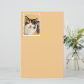 Calico Cat-schildering - Kute Original Cat Art Briefpapier (Staand voorkant)