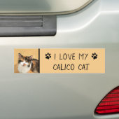 Calico Cat-schildering - Kute Original Cat Art Bumpersticker (Op auto)