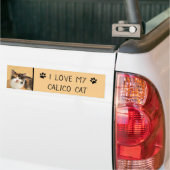 Calico Cat-schildering - Kute Original Cat Art Bumpersticker (Op Truck)
