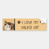 Calico Cat-schildering - Kute Original Cat Art Bumpersticker (Voorkant)