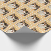 Calico Cat-schildering - Kute Original Cat Art Cadeaupapier (Hoek)