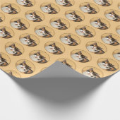 Calico Cat-schildering - Kute Original Cat Art Cadeaupapier (Hoek)