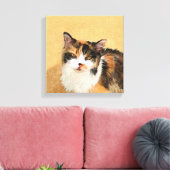 Calico Cat-schildering - Kute Original Cat Art Canvas Afdruk (Insitu (Woonkamer))