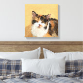 Calico Cat-schildering - Kute Original Cat Art Canvas Afdruk (Insitu (Slaapkamer))