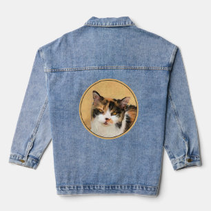 Calico Cat-schildering - Kute Original Cat Art Denim Jacket